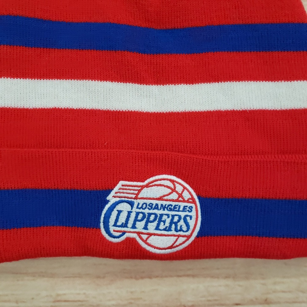 Los Angeles Clippers Hat Cap Beanie One Size Red NBA Basketball Pom Adult B3 - Picture 3 of 8